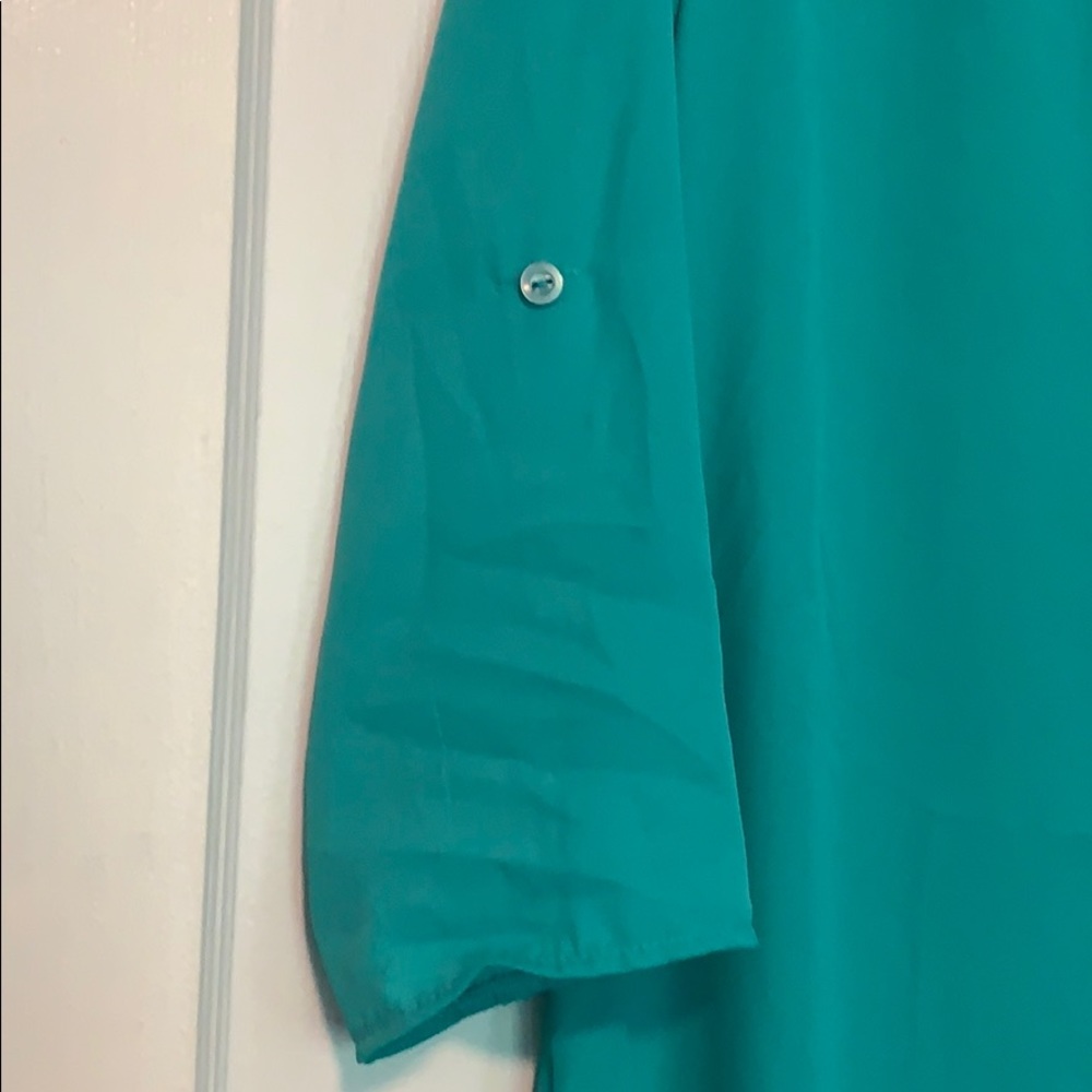 Seafoam Green-Turquoise blouse - size M - Picture 3 of 6